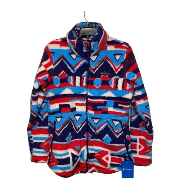 Columbia Women's West Bend Full Zip Fleece Jacket - Red Lily Print NWT - Picture 2 of 2